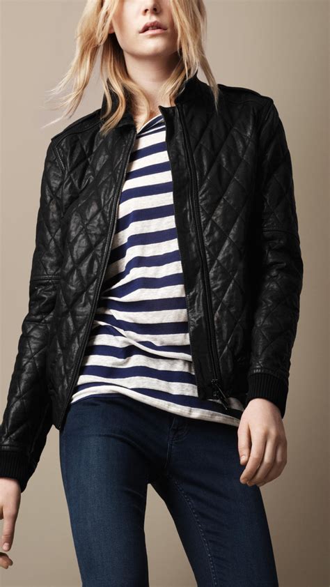 women's burberry leather bomber jacket|women's burberry quilted jacket.